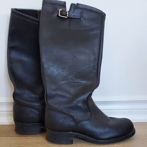 Vintage Georgia engineer steel toe leather boots never worn size 9 1/2 - Flaw